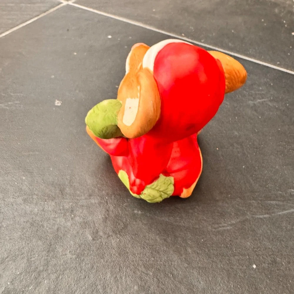 VTG Simson Giftware Ceramic Christmas Cute Miniature Mouse Figurine‎ Taiwan